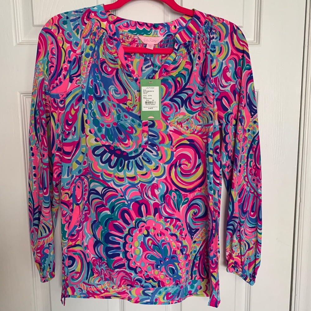 NWT Lilly Pulitzer Elsa Top Psychedelic Sunshine